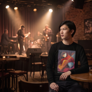 T-shirt Homme à Manches Longues - Janpol Portalis Guitare Sèche